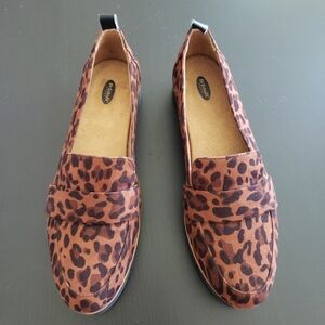 Dr Scholls Slip On Loafers Brown Leopard Webster Womens Size 8